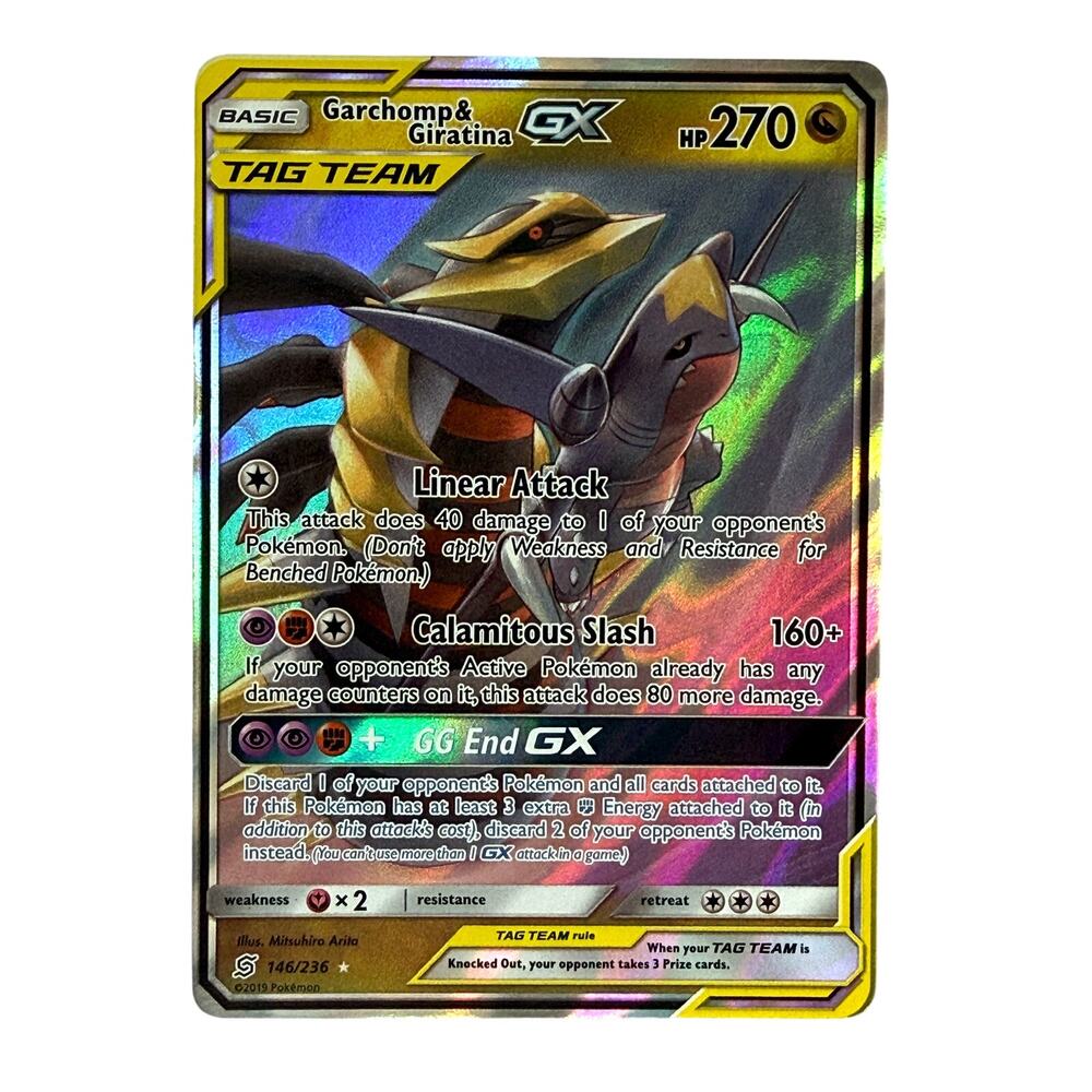 Pokémon TCG Garchomp & Giratina GX 146/236 SM Unified Minds Tag Team Holo LP+